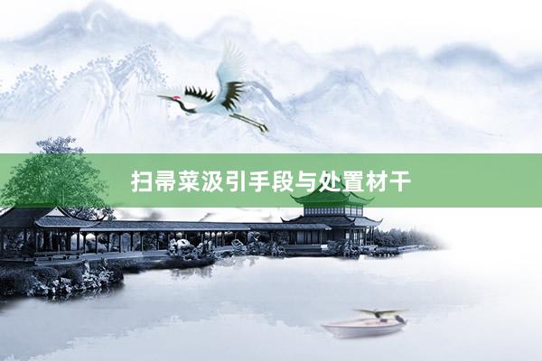 扫帚菜汲引手段与处置材干